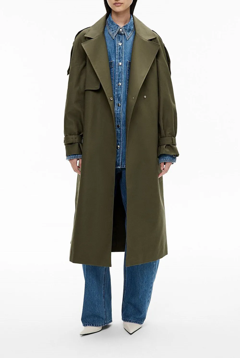 Elegant Long Women's Trench Coat