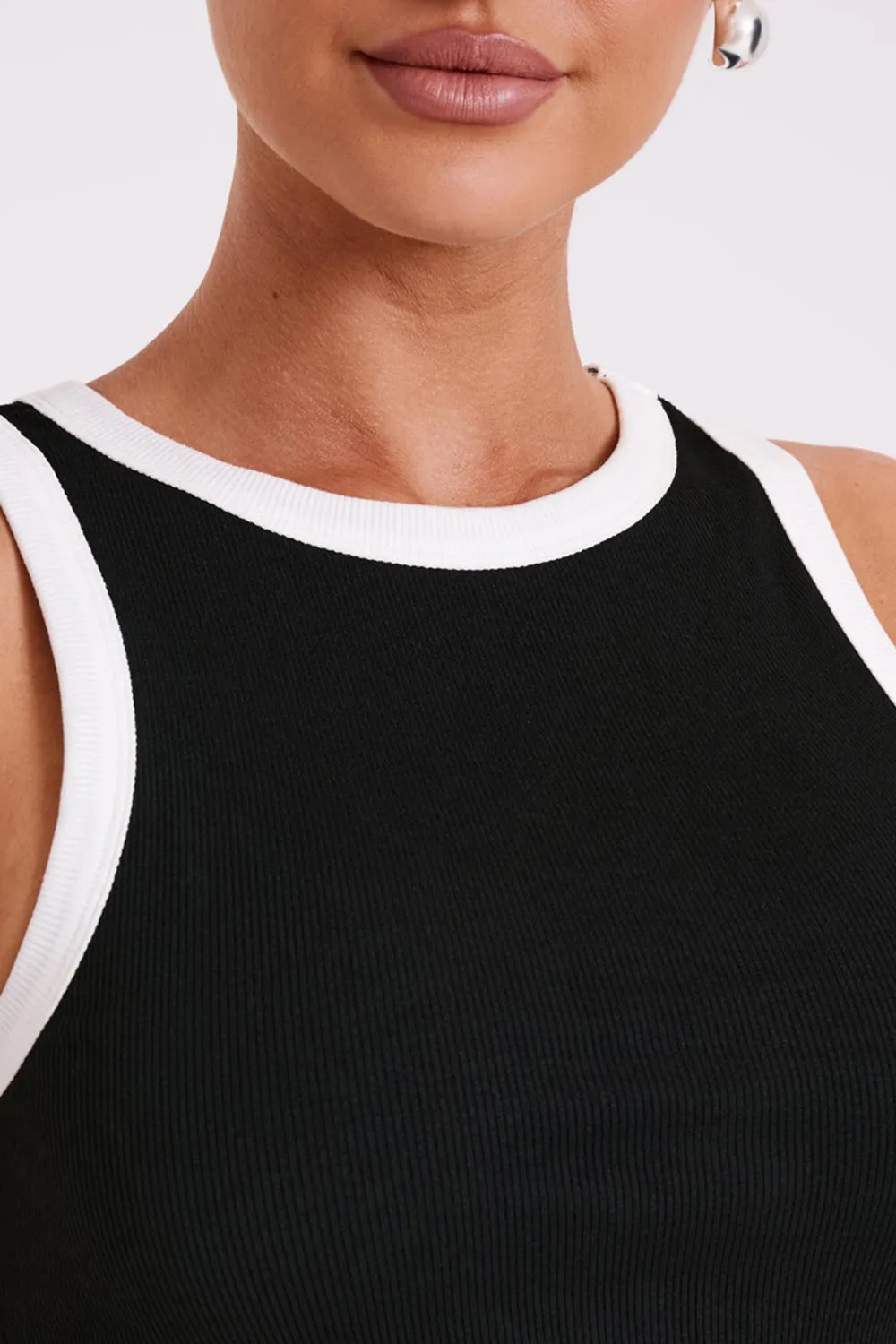 Contrast Ribbed Tank Top