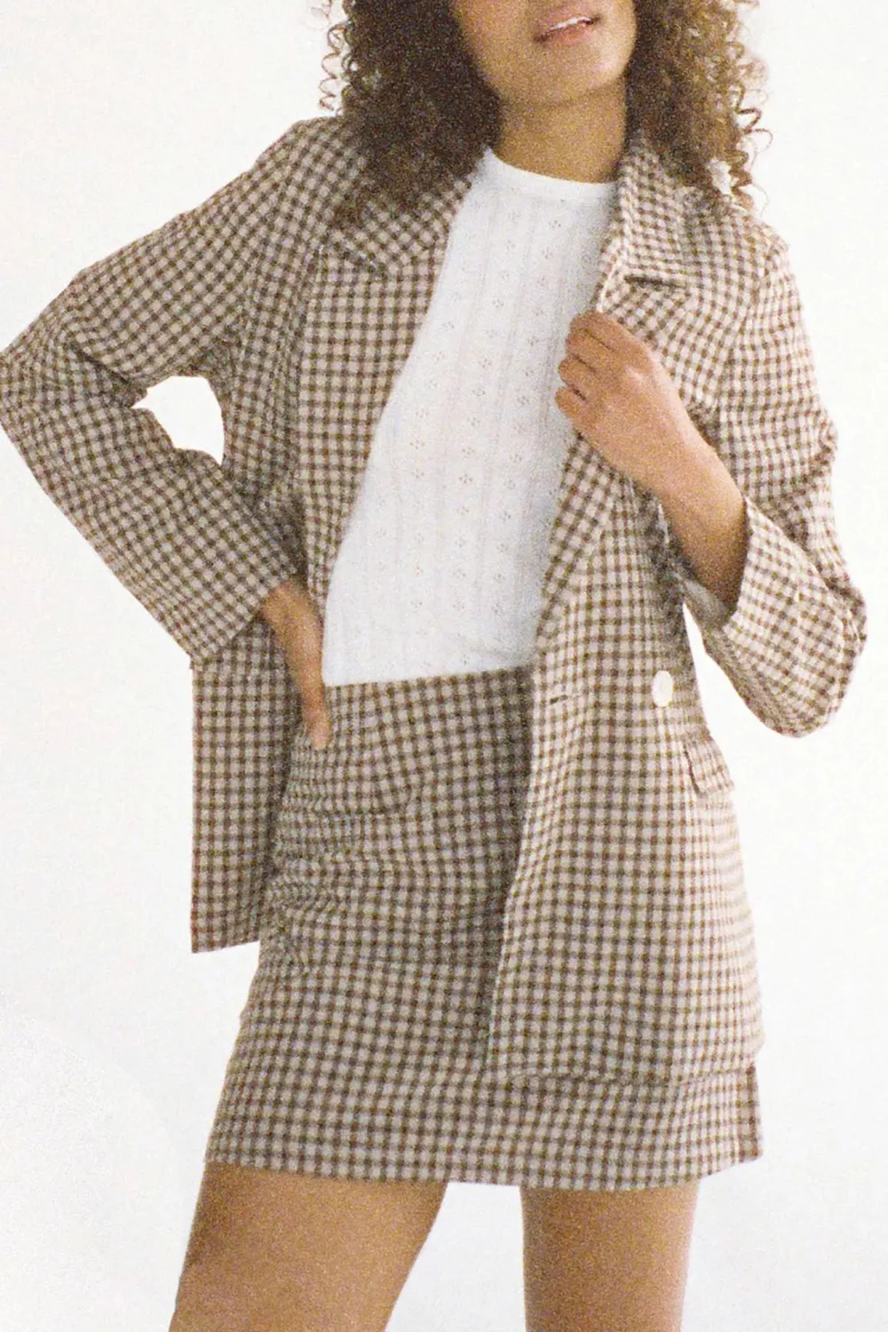 Retro Classic Plaid Versatile Khaki Jacket