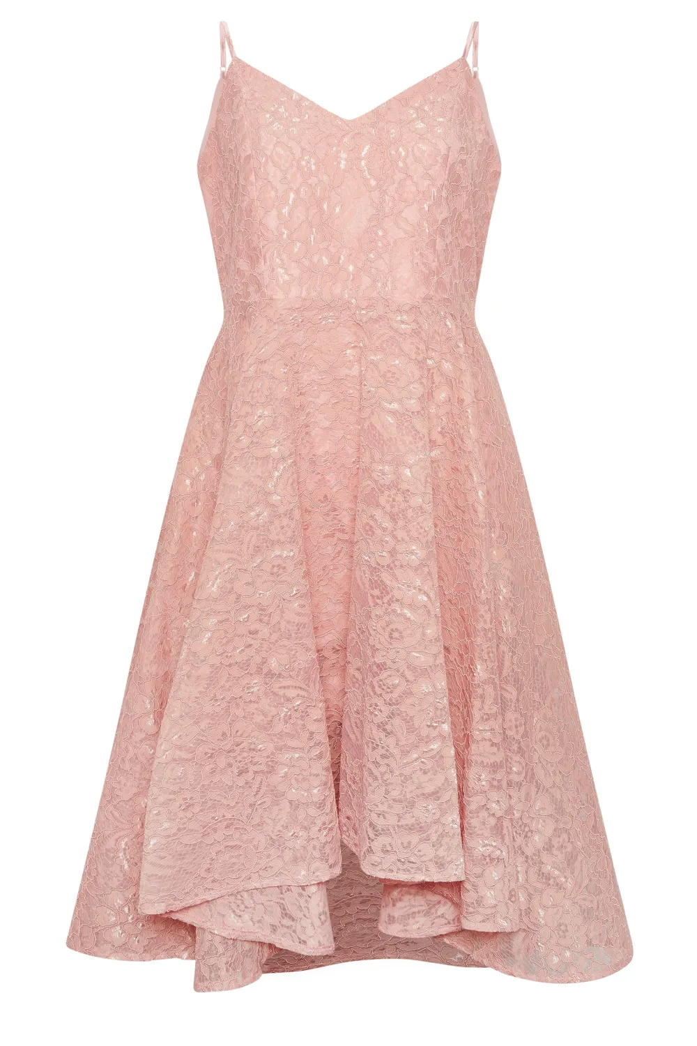 YOURS LONDON Curve Pink Lace Midi Prom Dress
