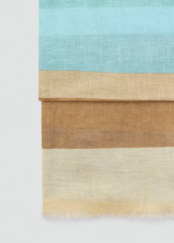 Striped Linen-Blend Casual Style Scarf