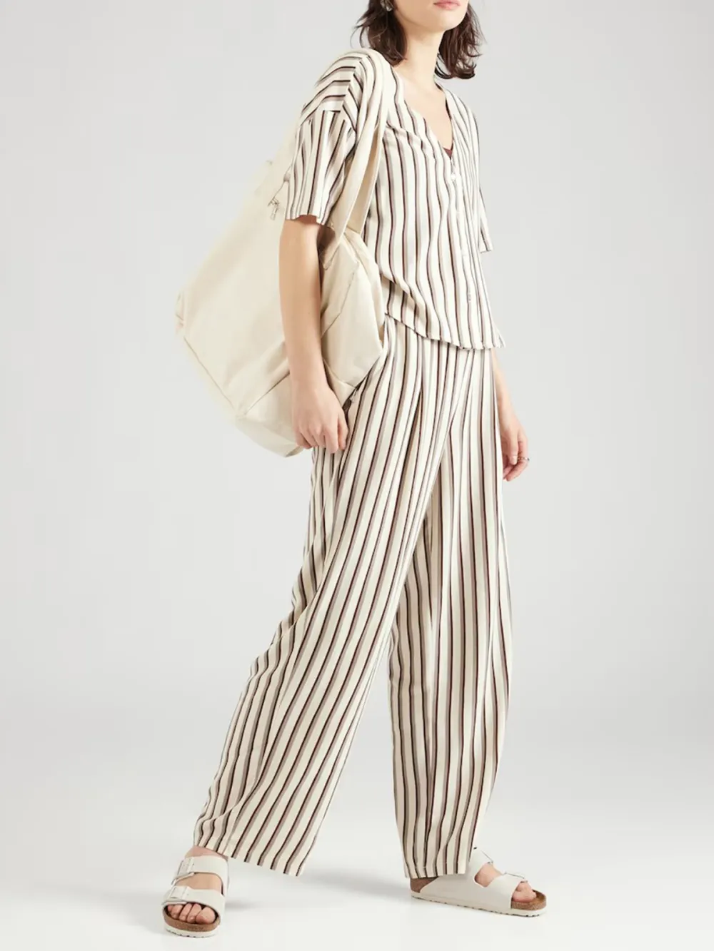 Striped Short Sleeve Blouses