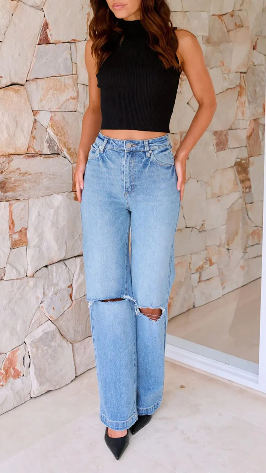 High Rise Waist Stretch Jeans