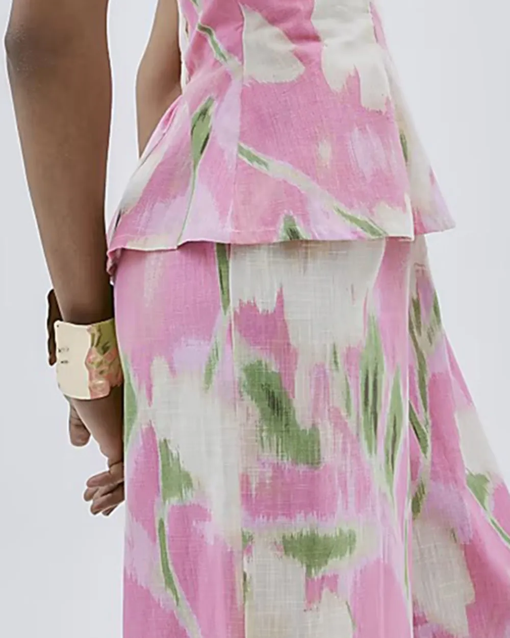 Cotton Art Floral Off-the-shoulder Jumpsuits