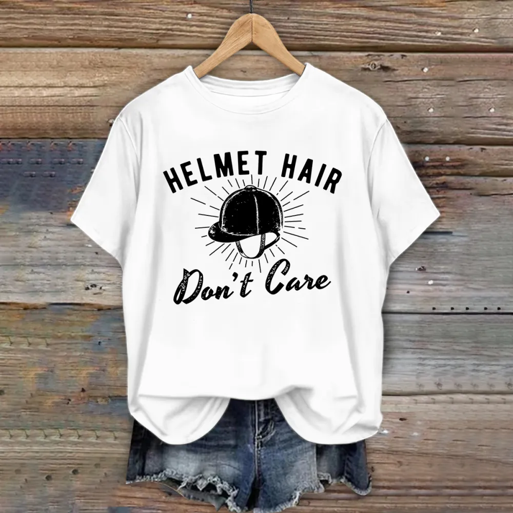 Helmet Hair Don'T Care Funny Equestrian Premium T-Shirt