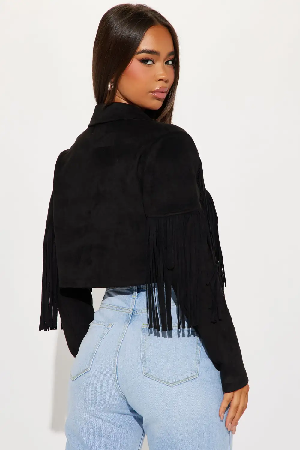 Festival Vibe Fringe Jacket - Black