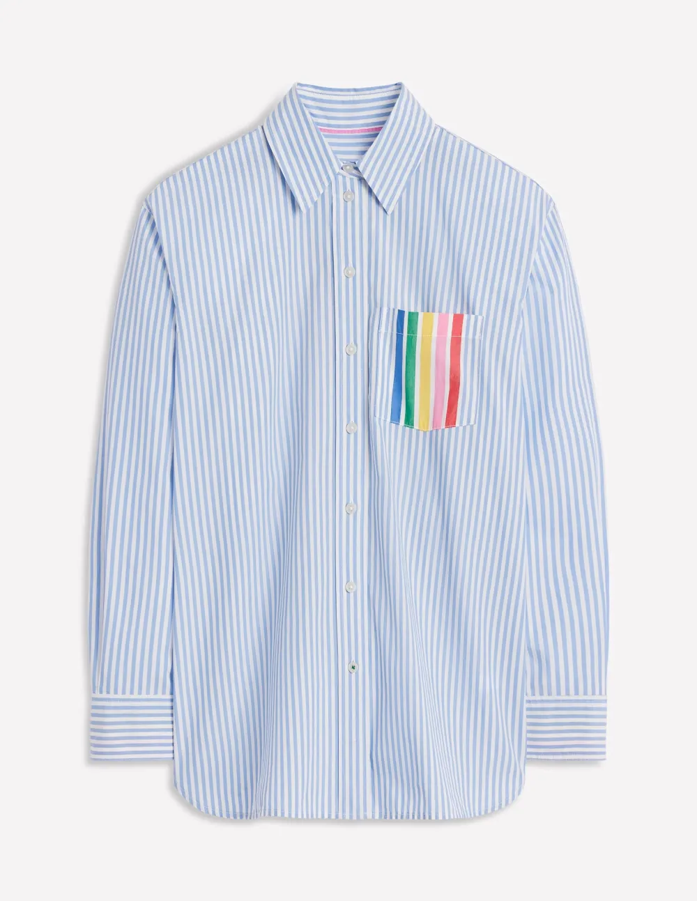 Gray Striped Pocket - Embellished Shirt