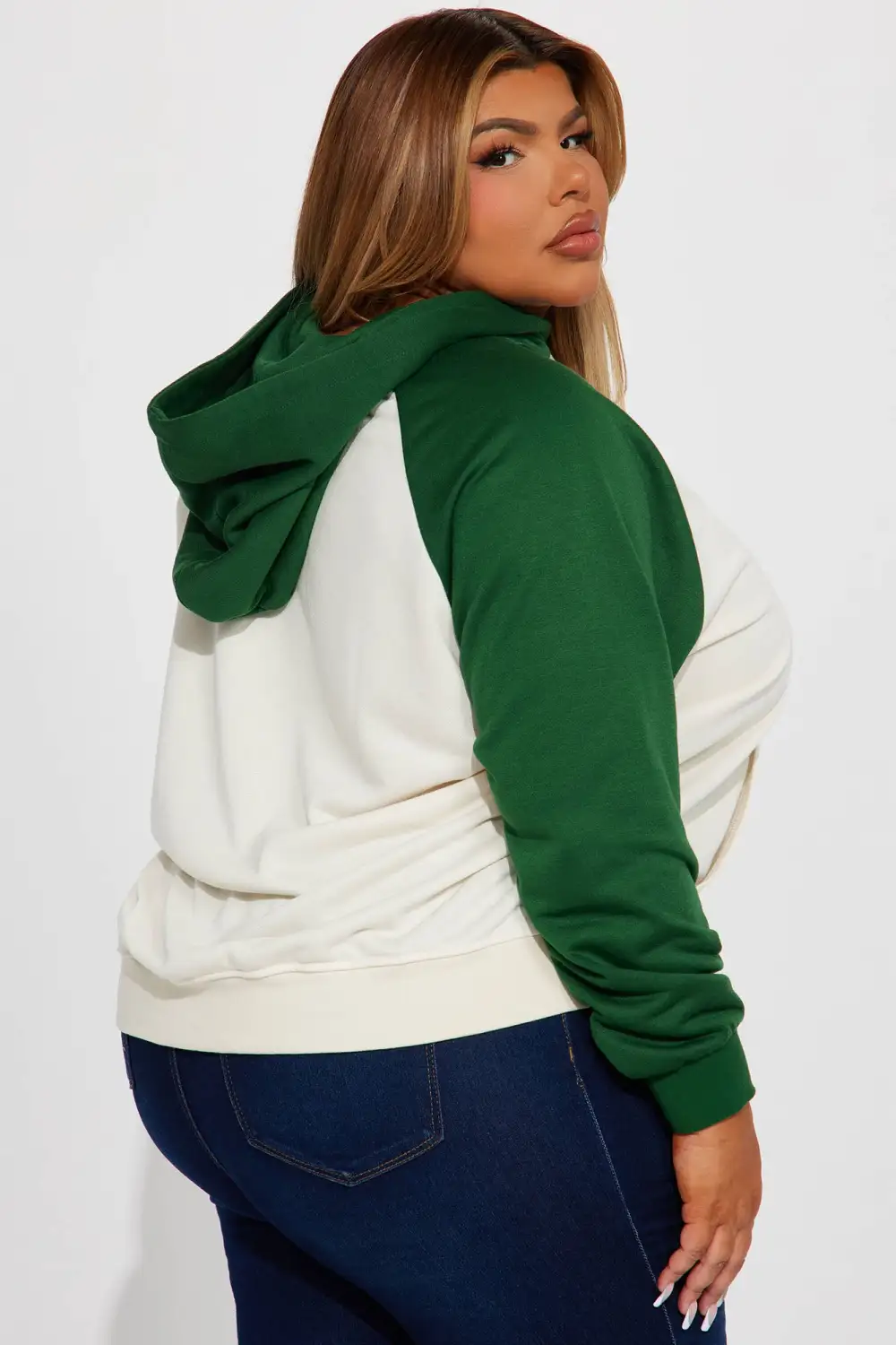 Eliana Colorblock Lounge Hoodie - Green/combo