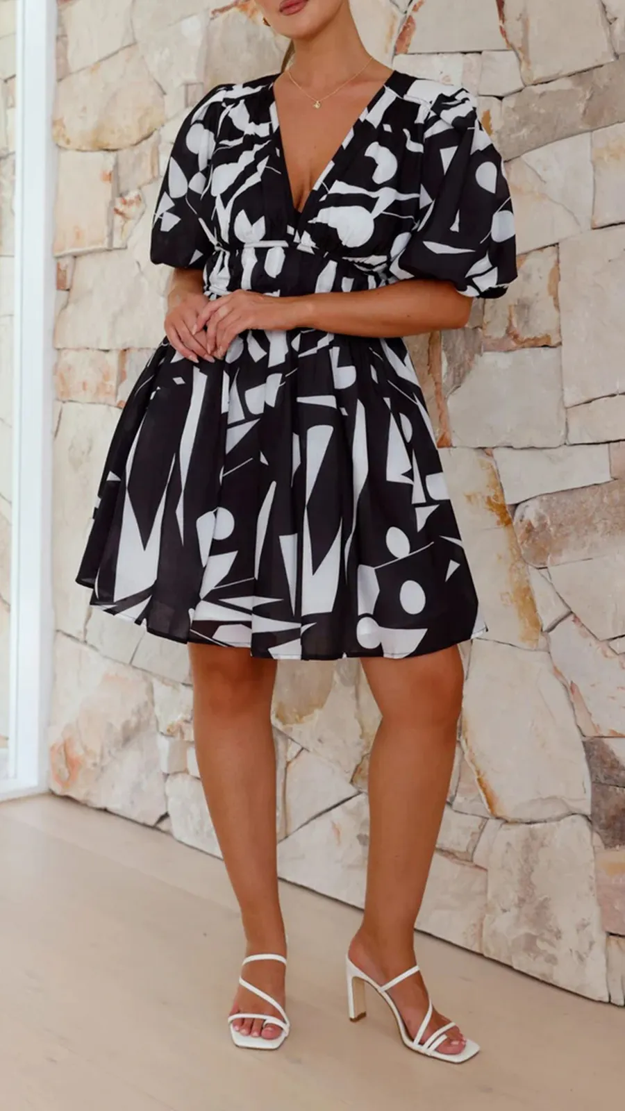 Short Puff Sleeve Mini Dress