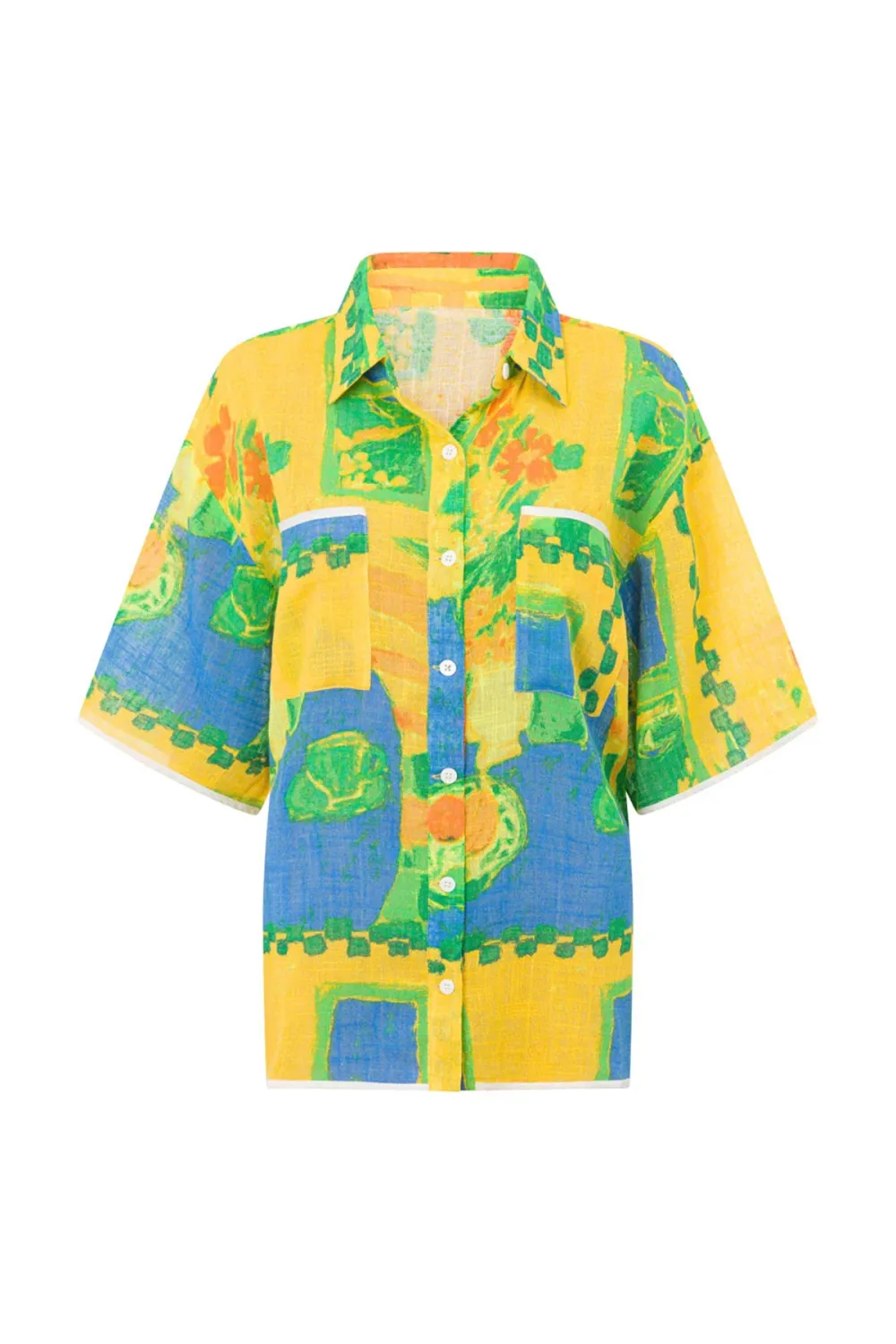 Floral Print Wrap Style Short Sleeve Top