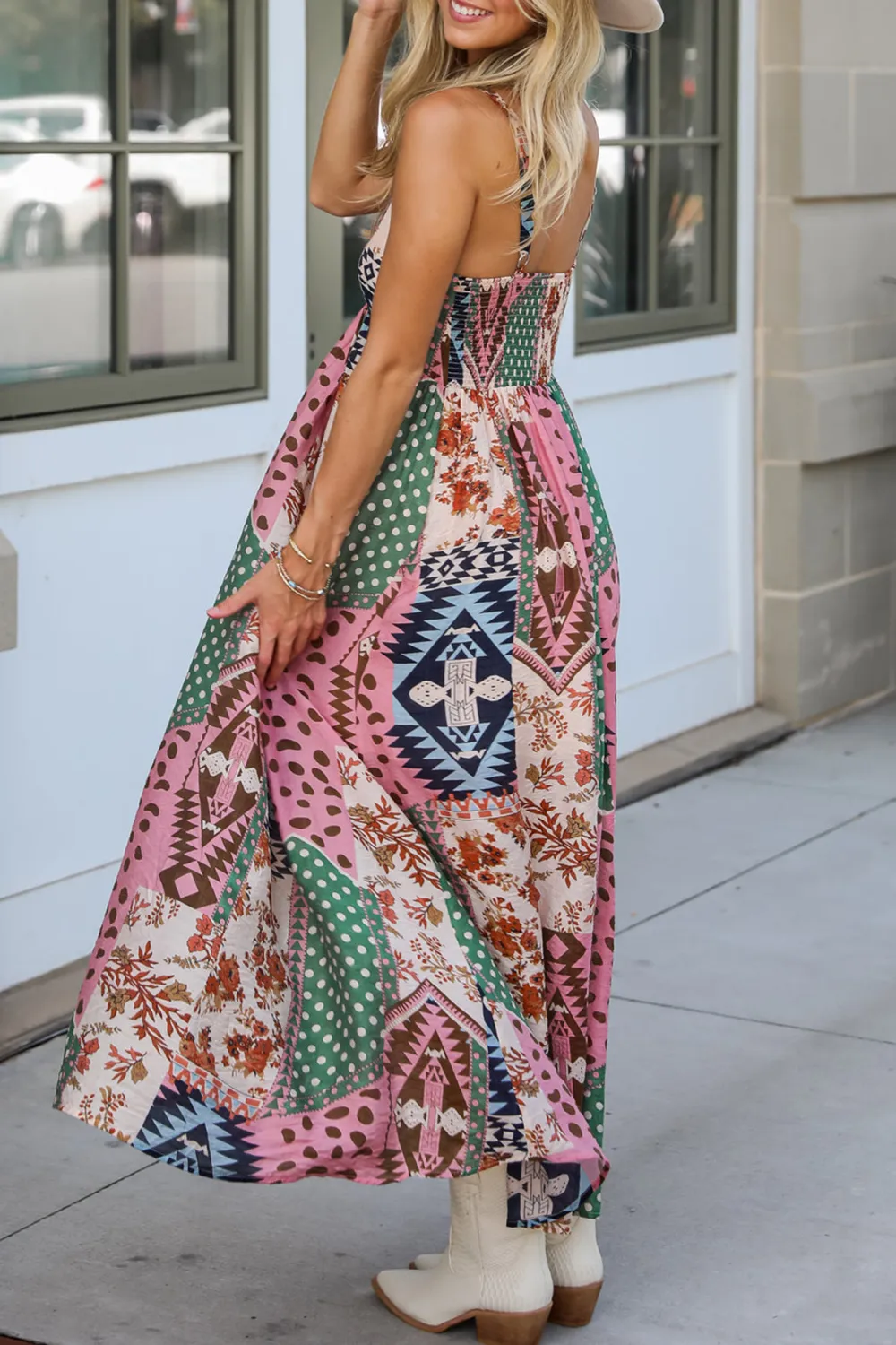 Unbelievably Divine Cream Patchwork Maxi Dress