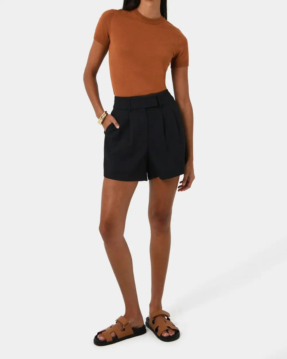 Mid-rise Waist Pleat Front Short