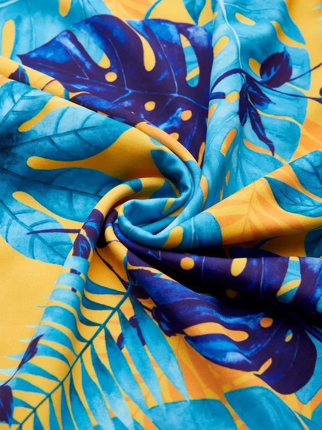 Casual Floral Printing  Halter Tankinis Two-Piece Set