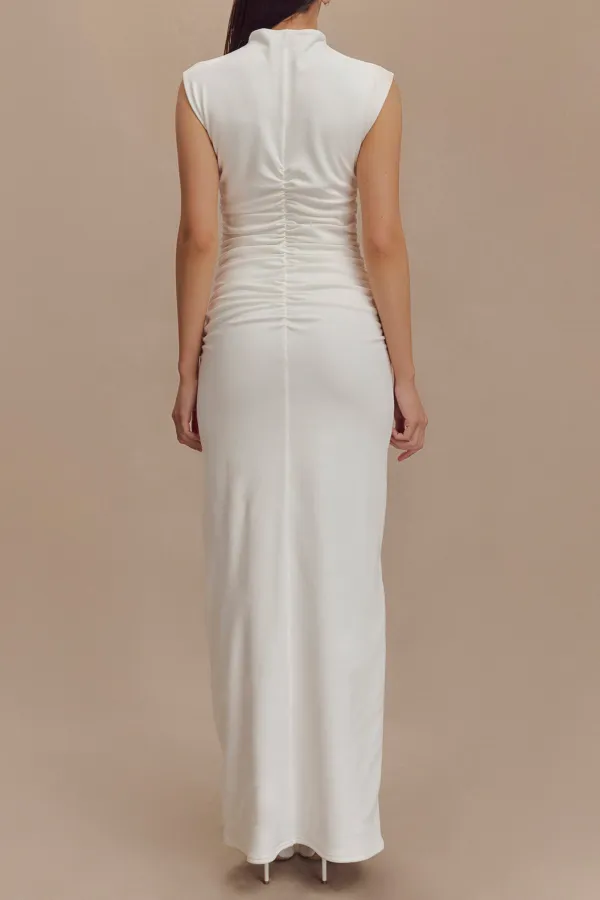 High Neck Sleeveless Maxi Dress