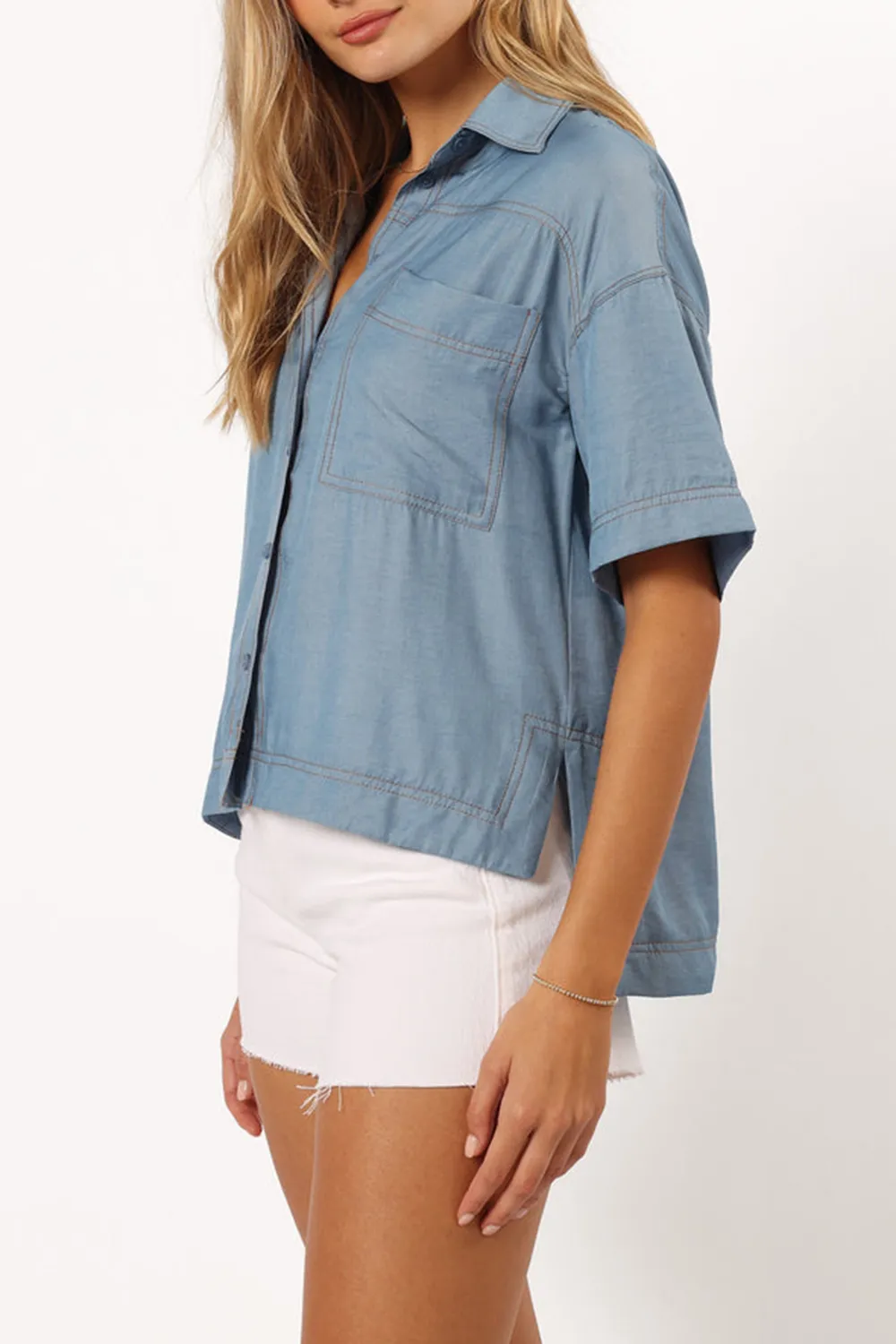 BLUE DENIM STYLE TOP