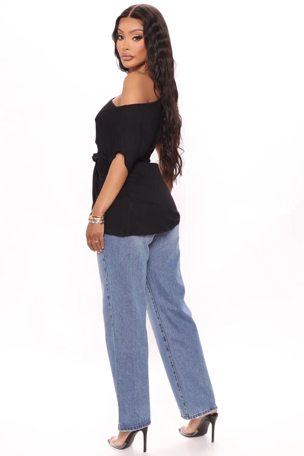 Simply Perfect Off Shoulder Top - Black