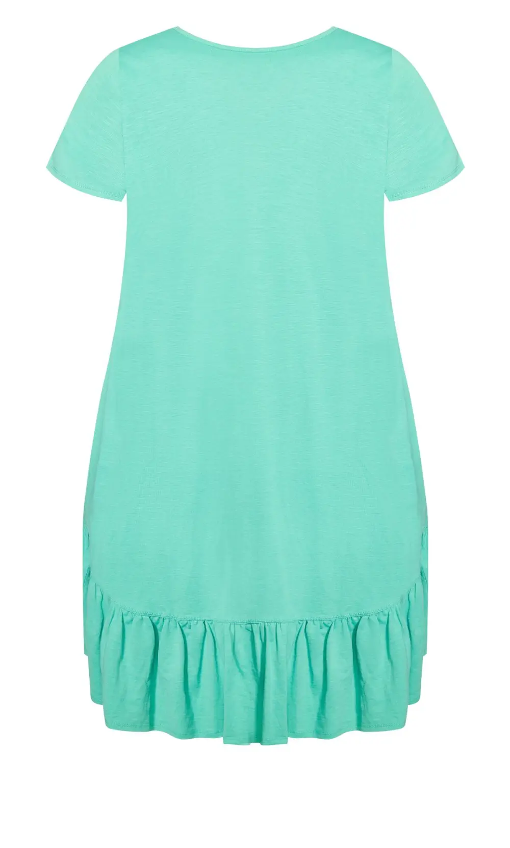 Evans Green Ruffle Drape Pocket Tunic Dress