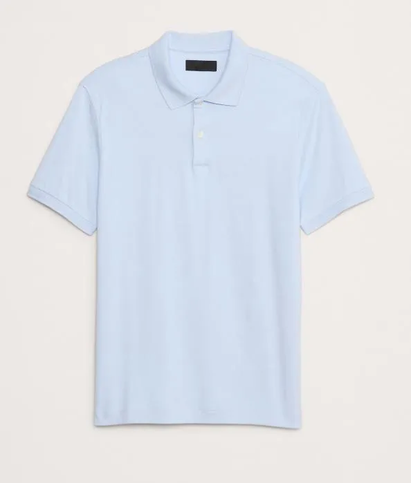 Men's Blue Meditation Soft Cotton Polo Shirt