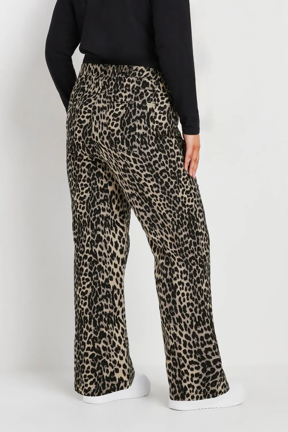 LIMITED COLLECTION Curve Grey Snake Print Wide Leg Jeans