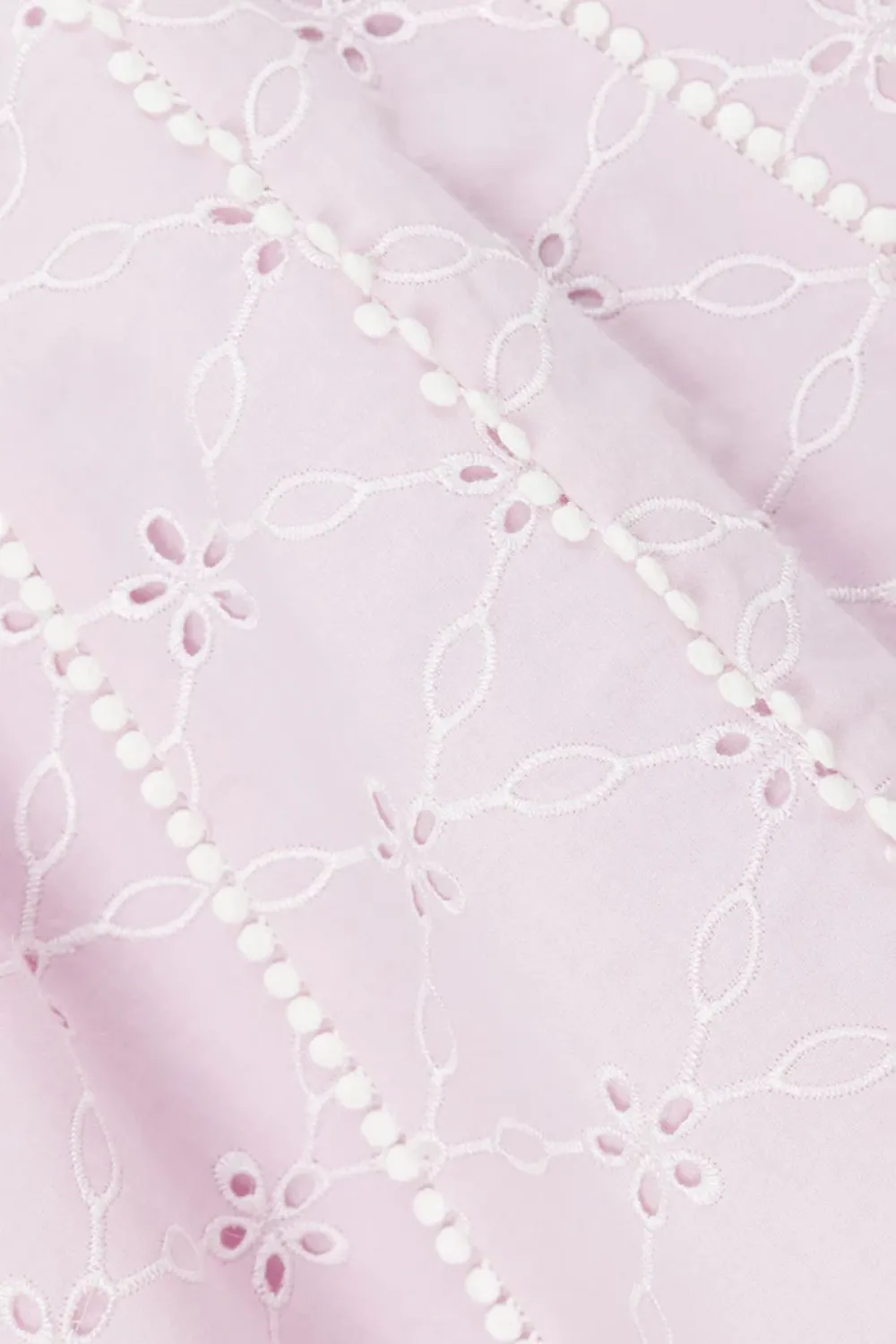 Puff Sleeve Eyelet Cut Out Mini Dress