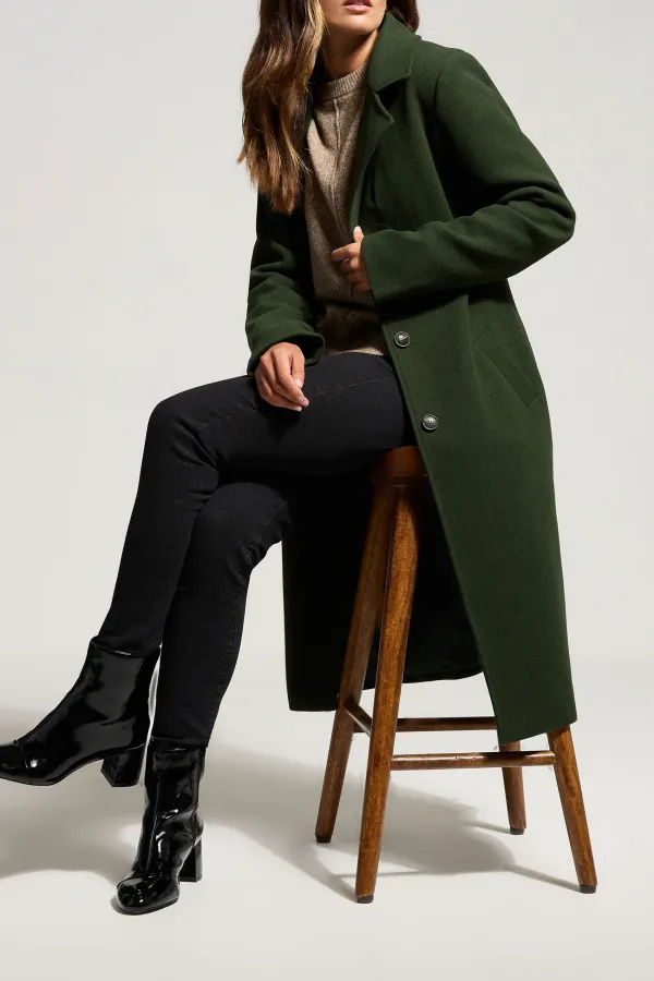 Dark Green Casual Style Coat