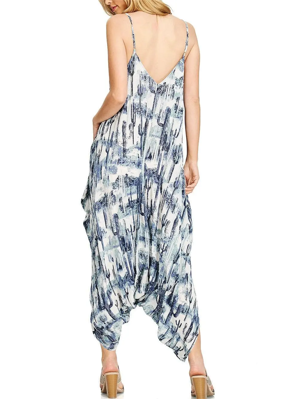 Blue Tie - Dye Harem Jumpsuit