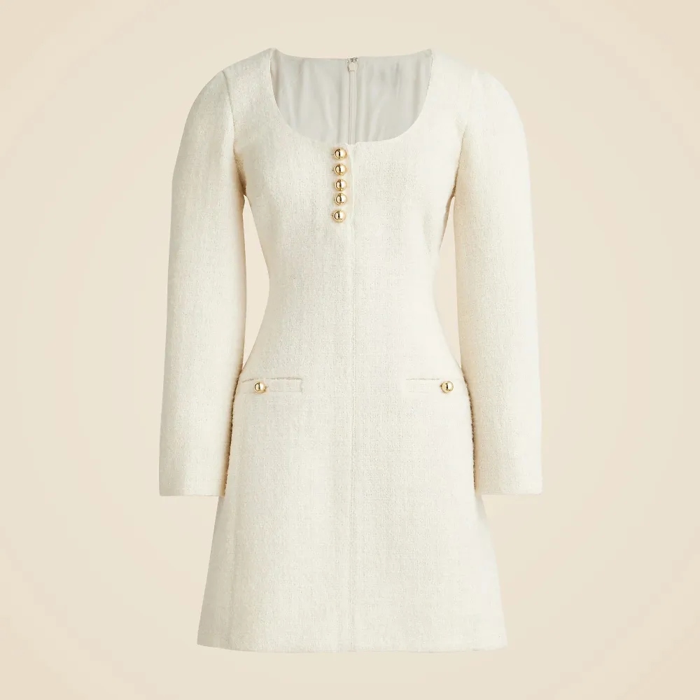 scoopneck dress in tweed