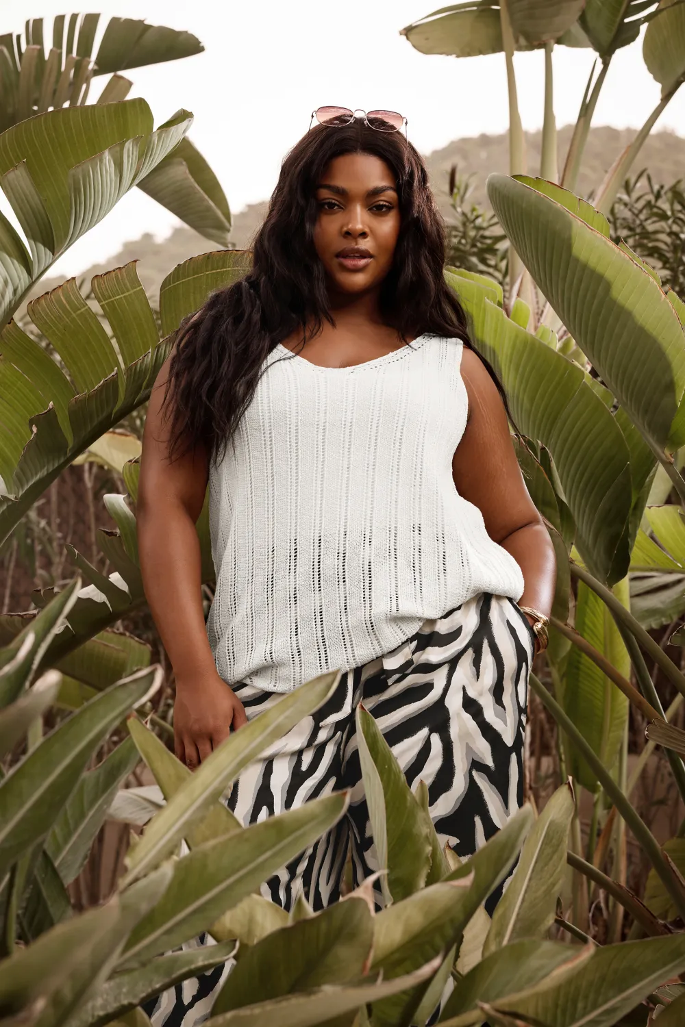 YOURS Curve Green Crochet Knitted Vest Top