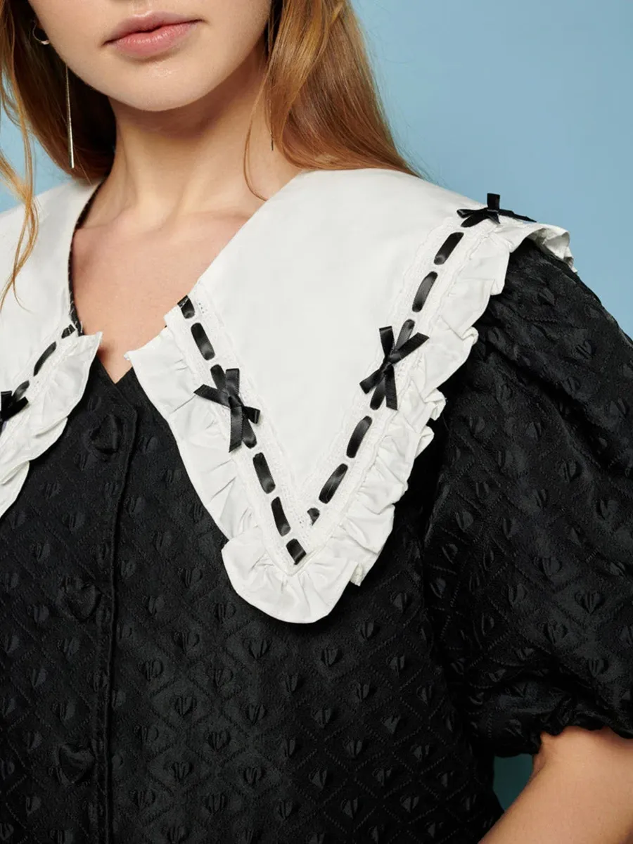 Soft Bow Collar Dress