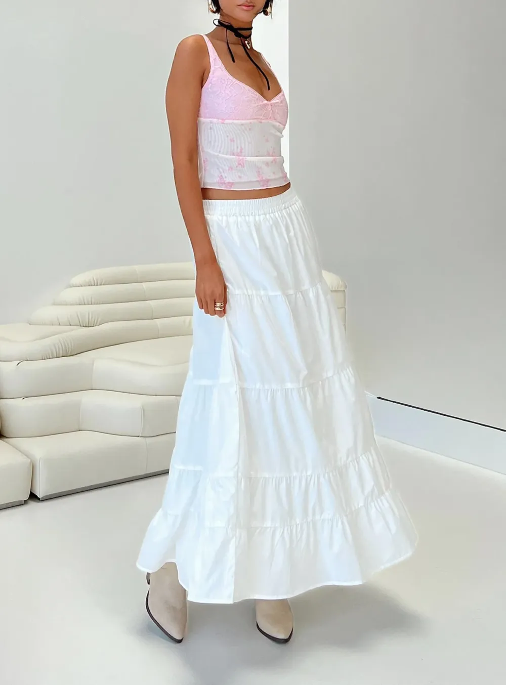 Tiered Maxi Skirt