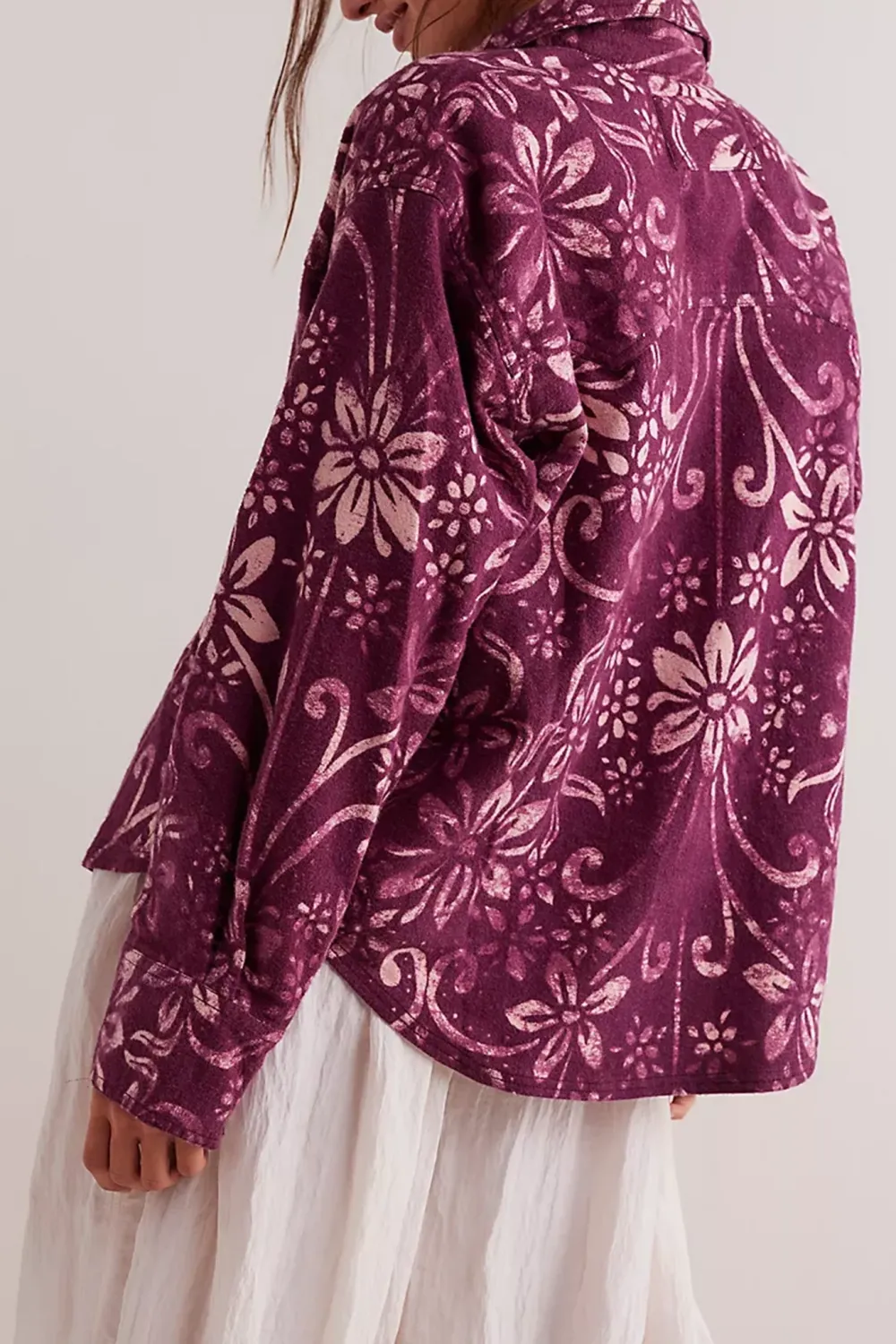 Floral Pattern Button Front Shirt