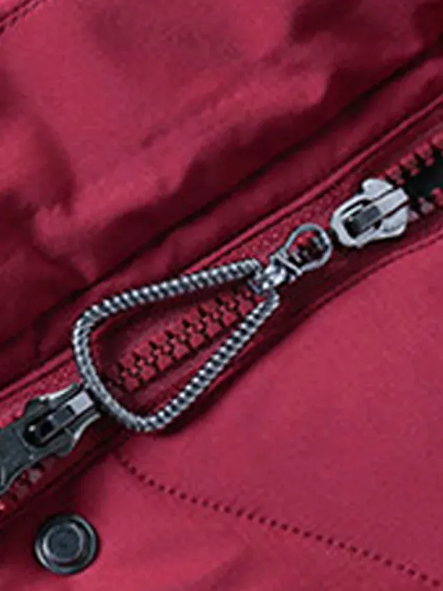 Women's Parka Warm Winter Coat Zipper Puffer Jacket with Removable Fur Collar Zipper Hoodie Heated Jacket Fashion Modern Casual Street Style Outerwear Long Sleeve Fall