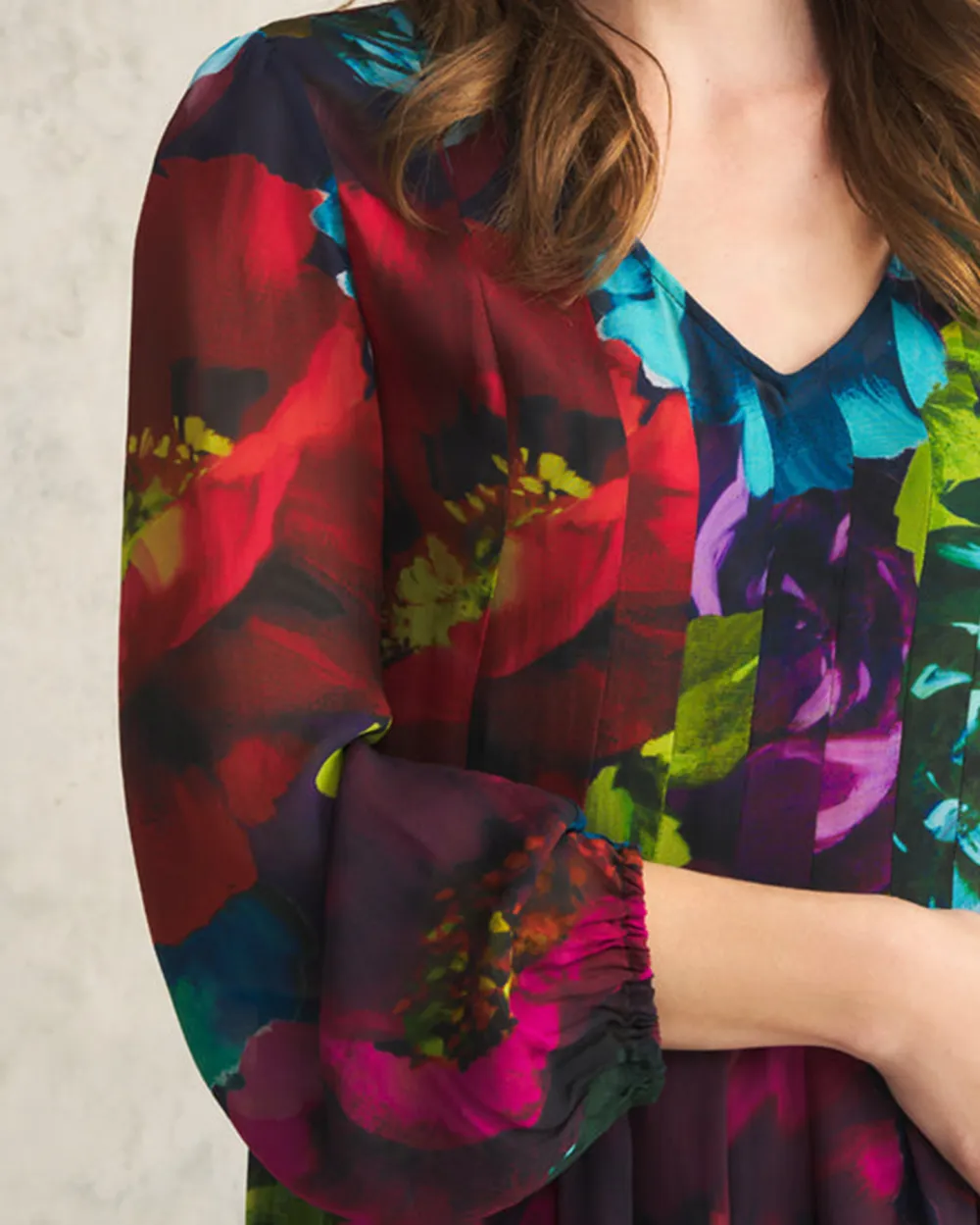 Pleated Georgette Dress