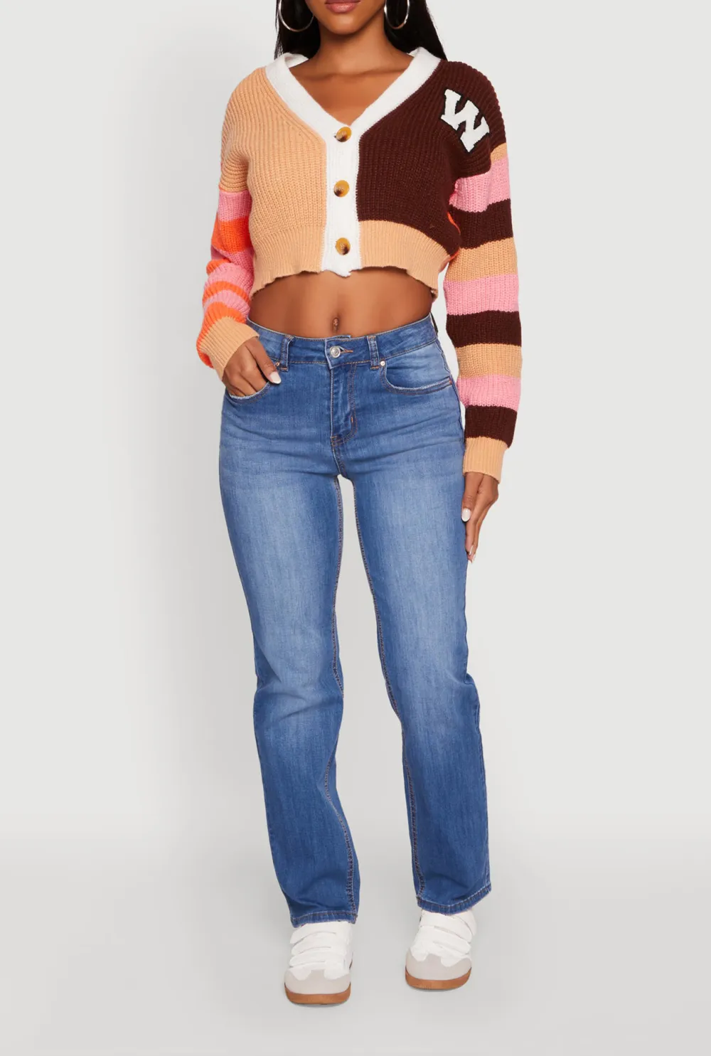 Striped Contrasting Cardigan