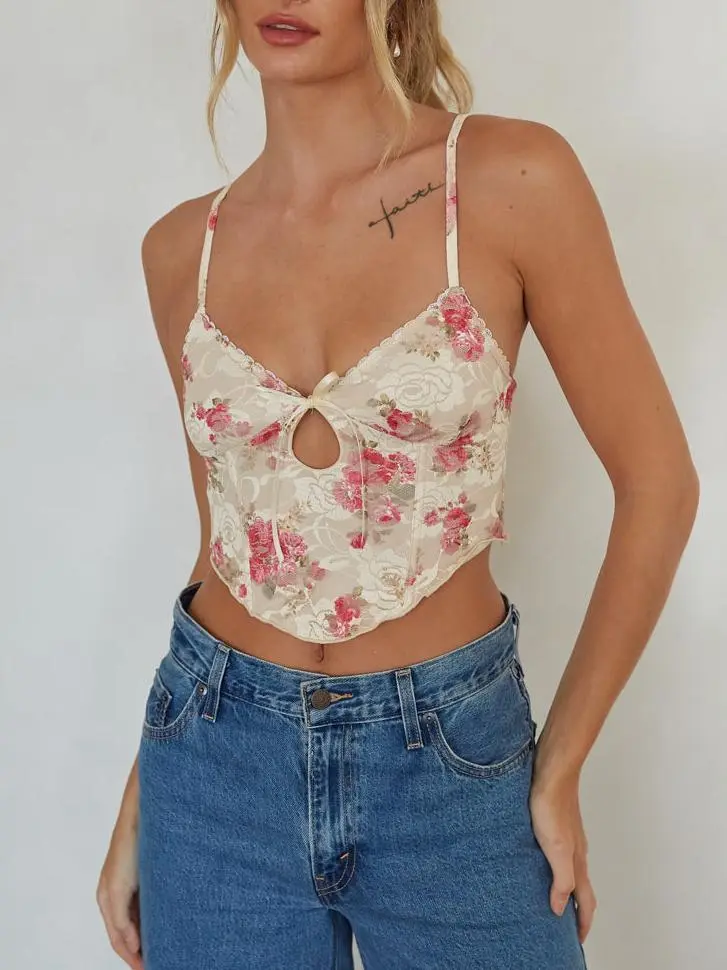 Alyssa Lace Floral Corset Top