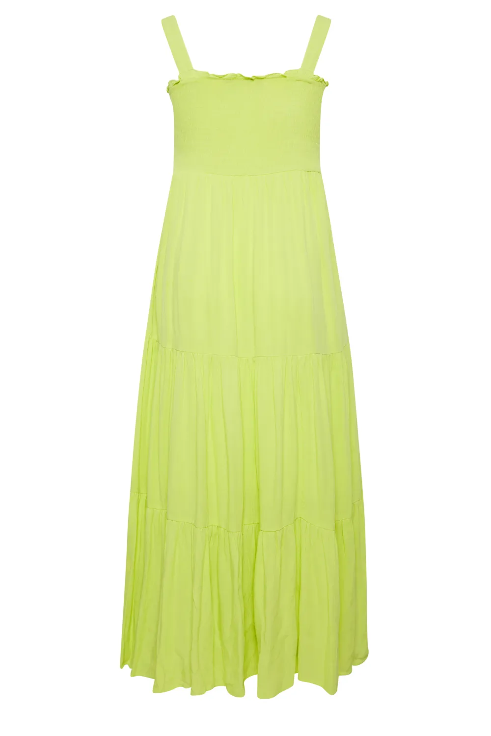 YOURS Curve Lime Green Shirred Strappy Sundress