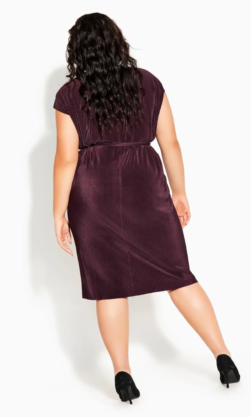 Evans Plum Purple Plisse T-Shirt Dress