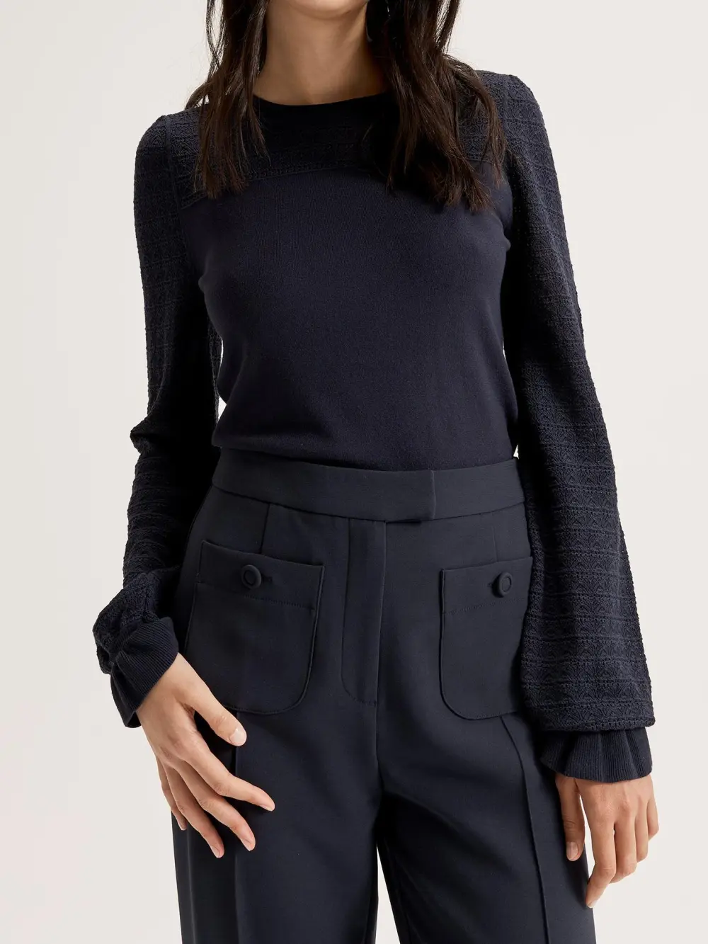 Navy Blue Relaxed Fit Jumpers