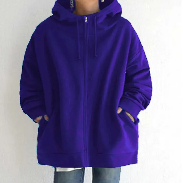 Women's Winter Jacket Hoodie Coat Solid Color Sport Causal Long Sleeve Hoodie Regular Winter Fall Deep Purple Grass Green Black M L XL