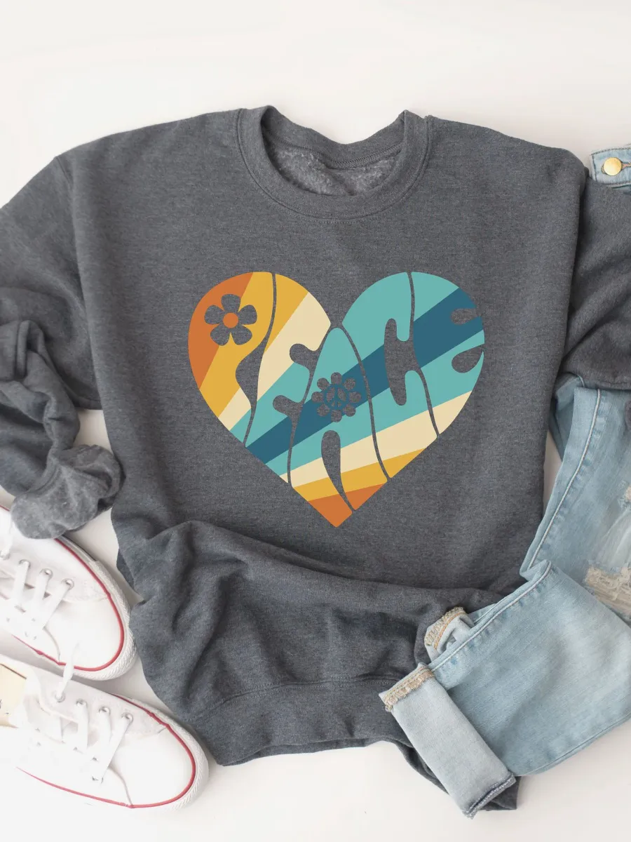 Peace Heart Crewneck Sweatshirt