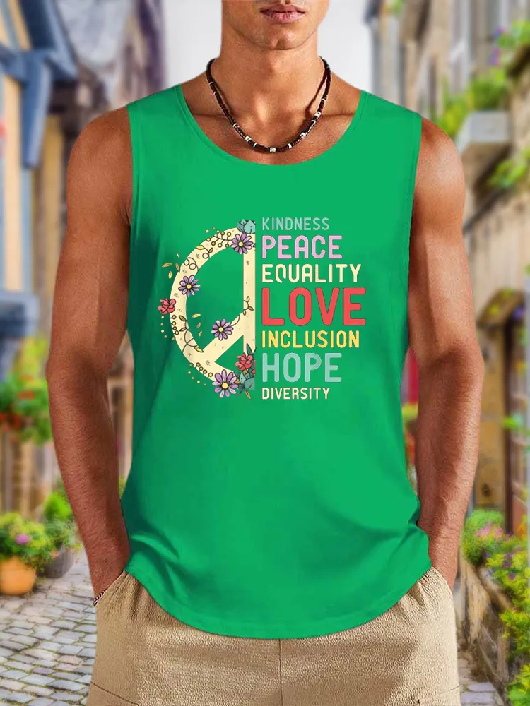 Men'S Vests Diversity Equality Love Peace Human Rights Social Justice
