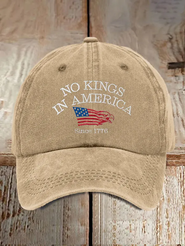 Retro No Kings In America Since 1776 Print Baseball Cap