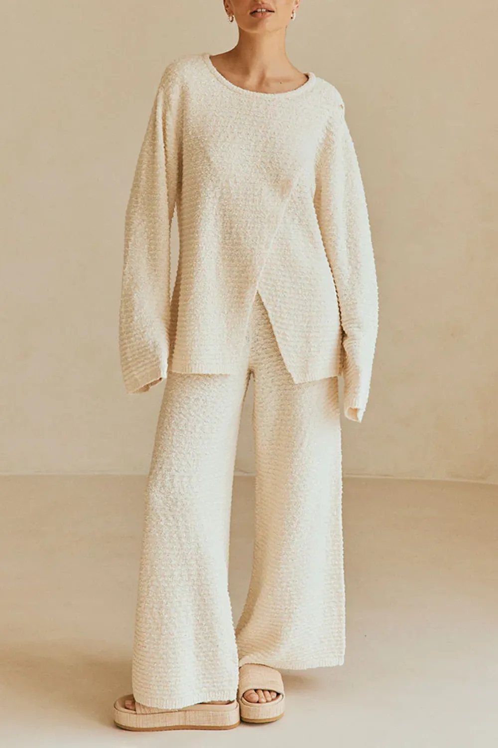 Soft Knit Flared Lounge Pants
