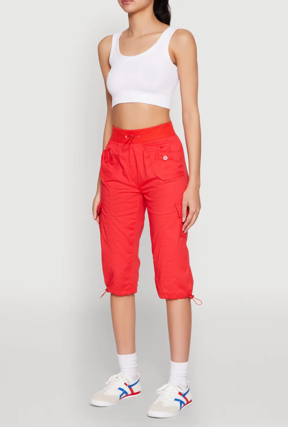 Solid Color Cropped Pants