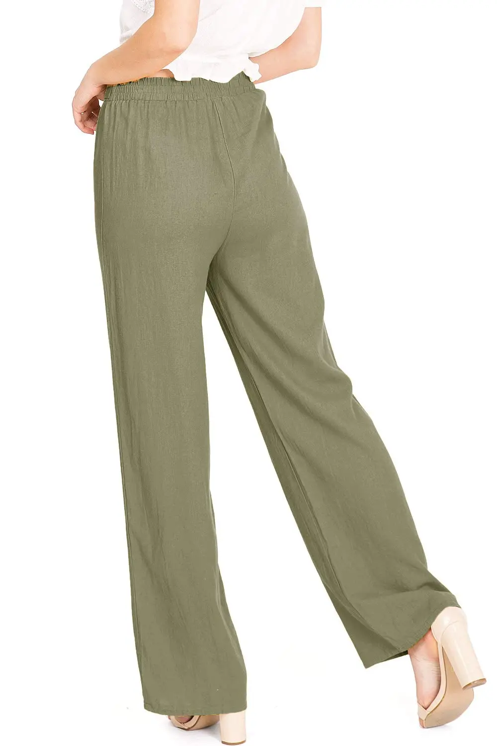 Mustard Yellow Linen Tie - Waist Pants