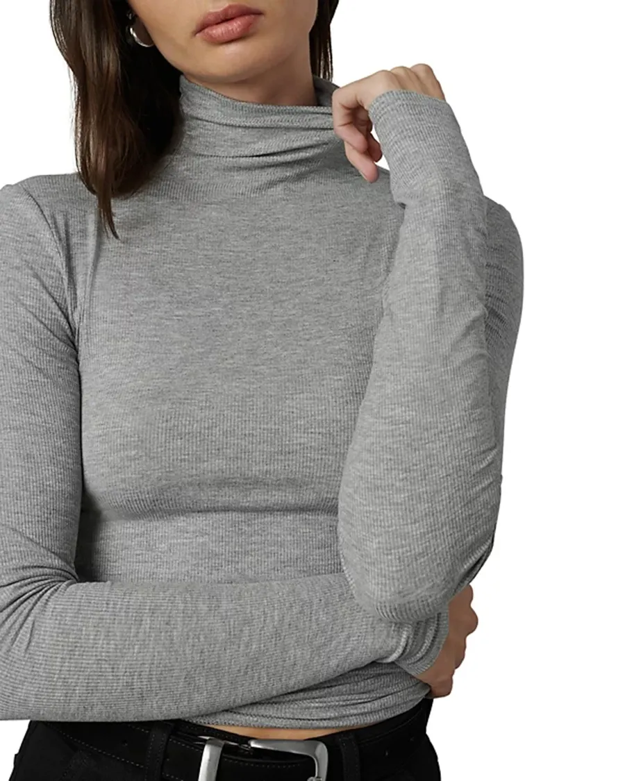 Elegant Style Long Sleeves Turtleneck Top