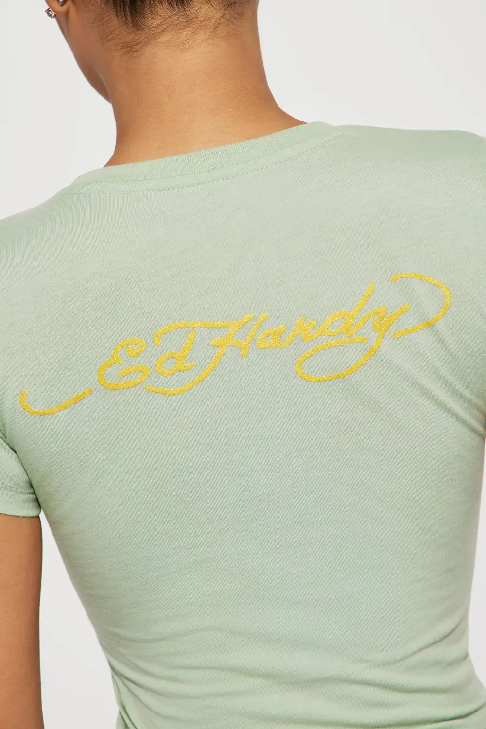 Ed Hardy Baby Devil Fitted Tee - Sage