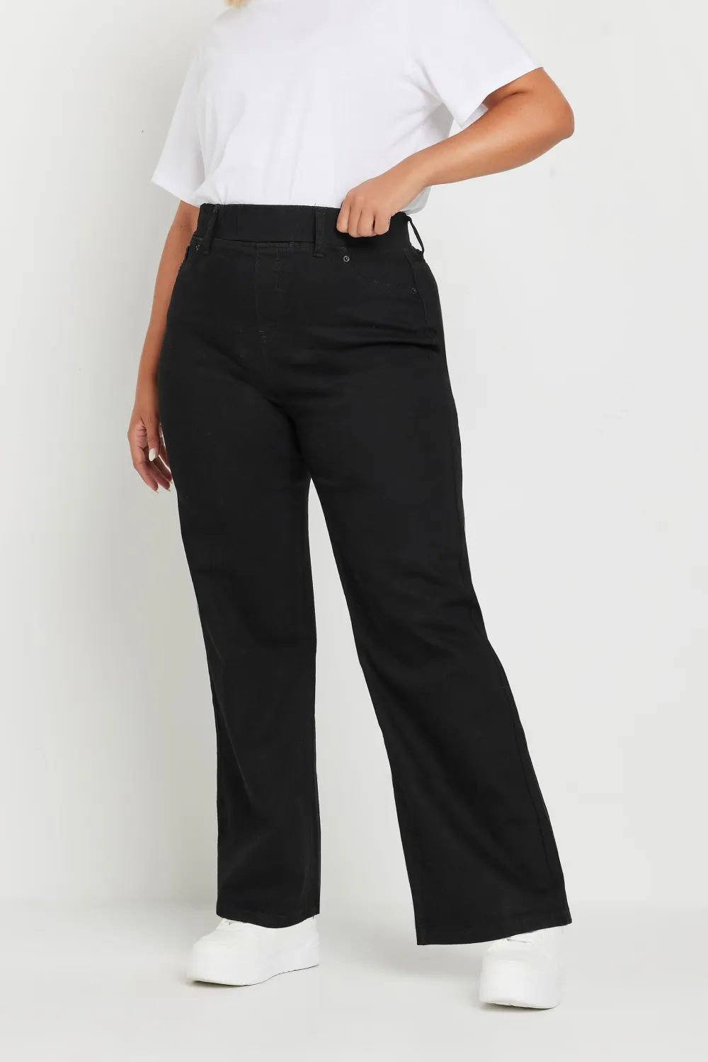 YOURS Curve Black Wide Leg Jeggings