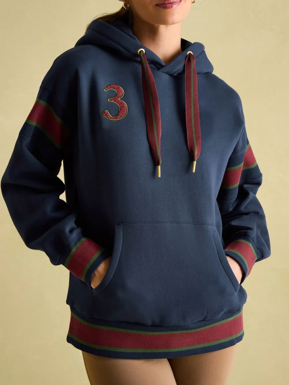 Navy blue Embellished Hoodie