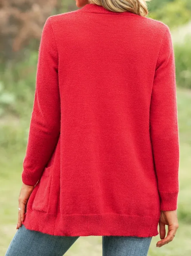 Women Long Sleeve Cotton-blend Cardigans Outerwears